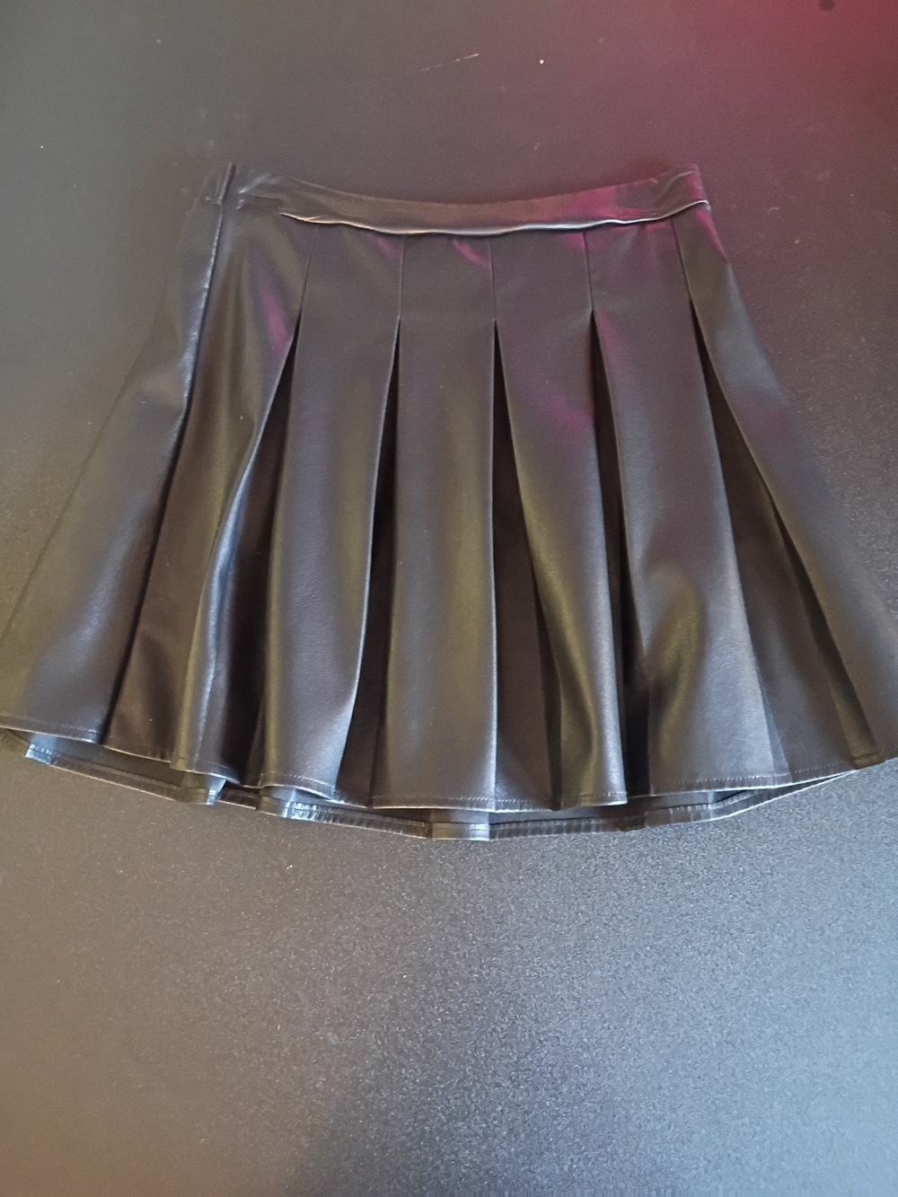 Women's Black Faux Leather Skirt Size M